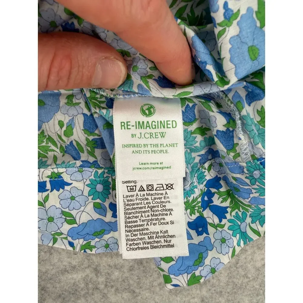J. Crew Liberty Poppy and Daisy Smocked Button-Front Tank Top Size Medium - Picture 4 of 10